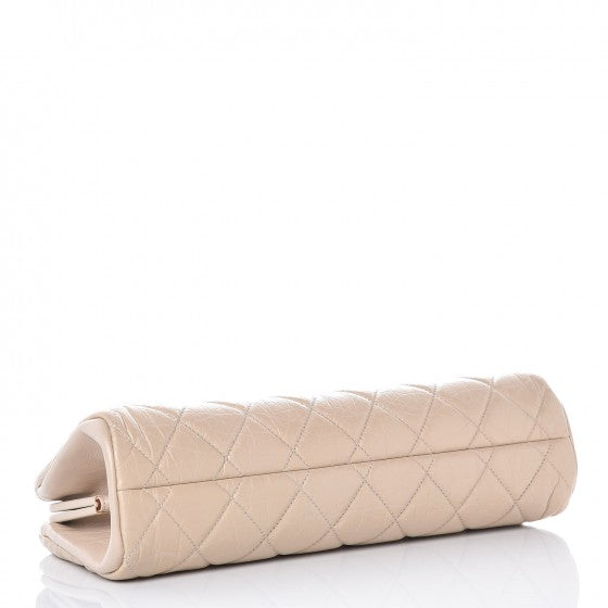 Chanel Aged Calfskin Quilted Medium Just Mademoiselle Bowling Bag Beige 4 of 8