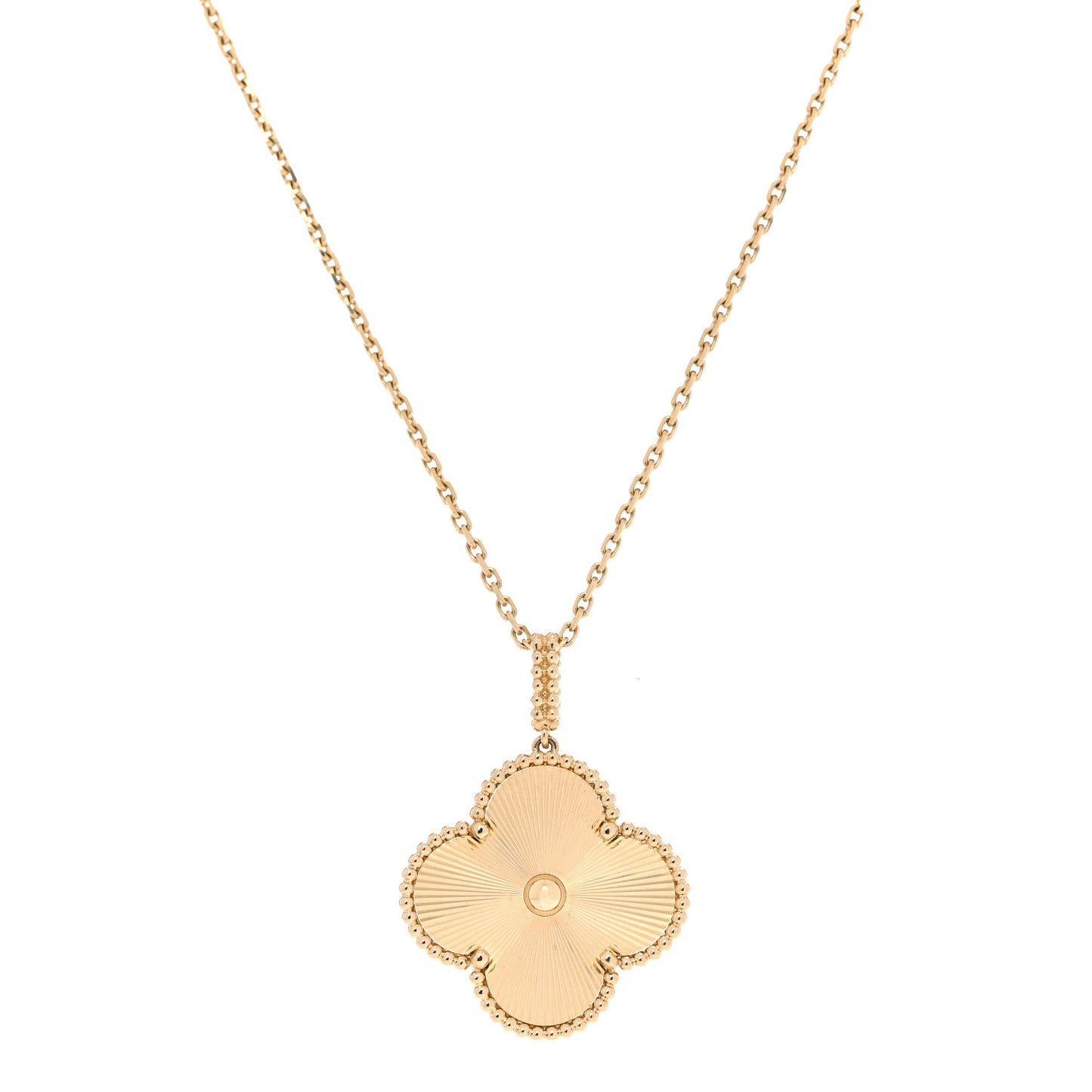 18K Yellow Gold Guilloche Magic Alhambra Long Necklace