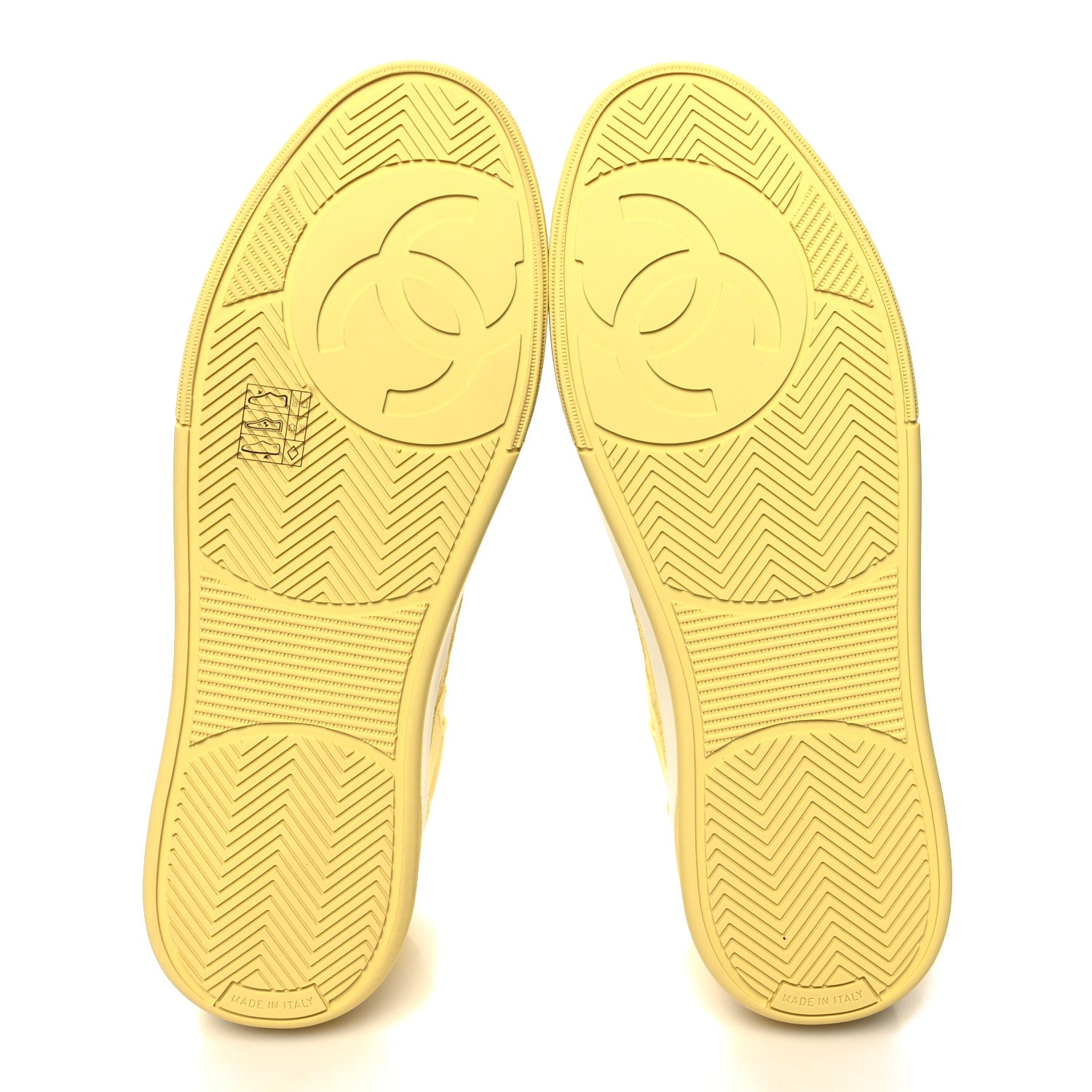 Chanel Cotton Sneakers 40 Yellow White 5 of 9
