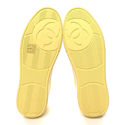 Chanel Cotton Sneakers 40 Yellow White 5 of 9