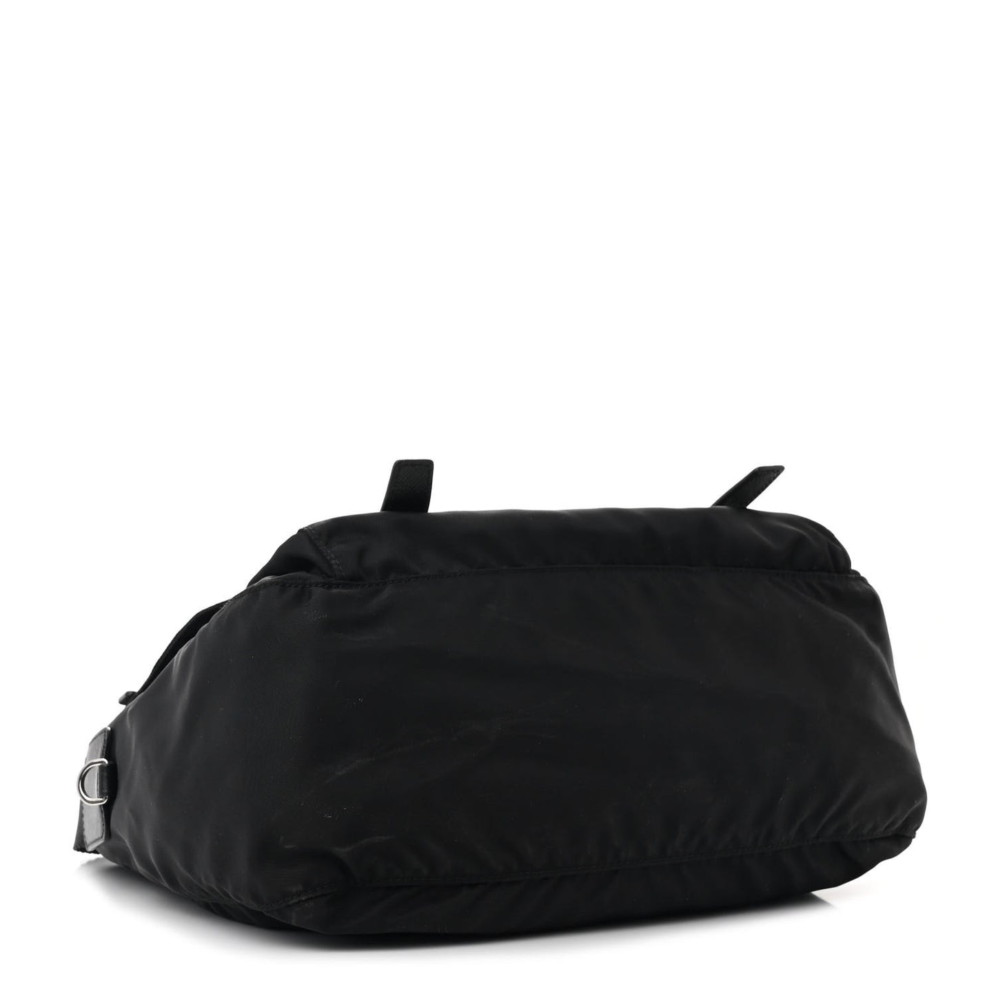 Tessuto Nylon Saffiano Double Buckle Messenger Shoulder Bag Black