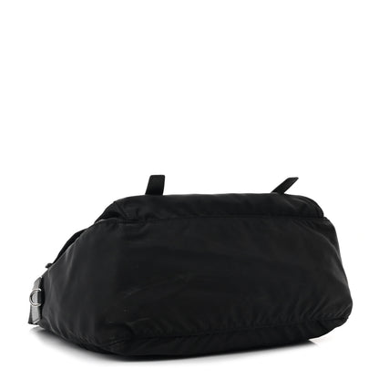 Prada Tessuto Nylon Saffiano Double Buckle Messenger Shoulder Bag Black 4 of 11