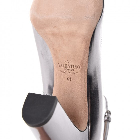 Patent Tan-Go Mary Jane 10mm Pumps 41 Silver
