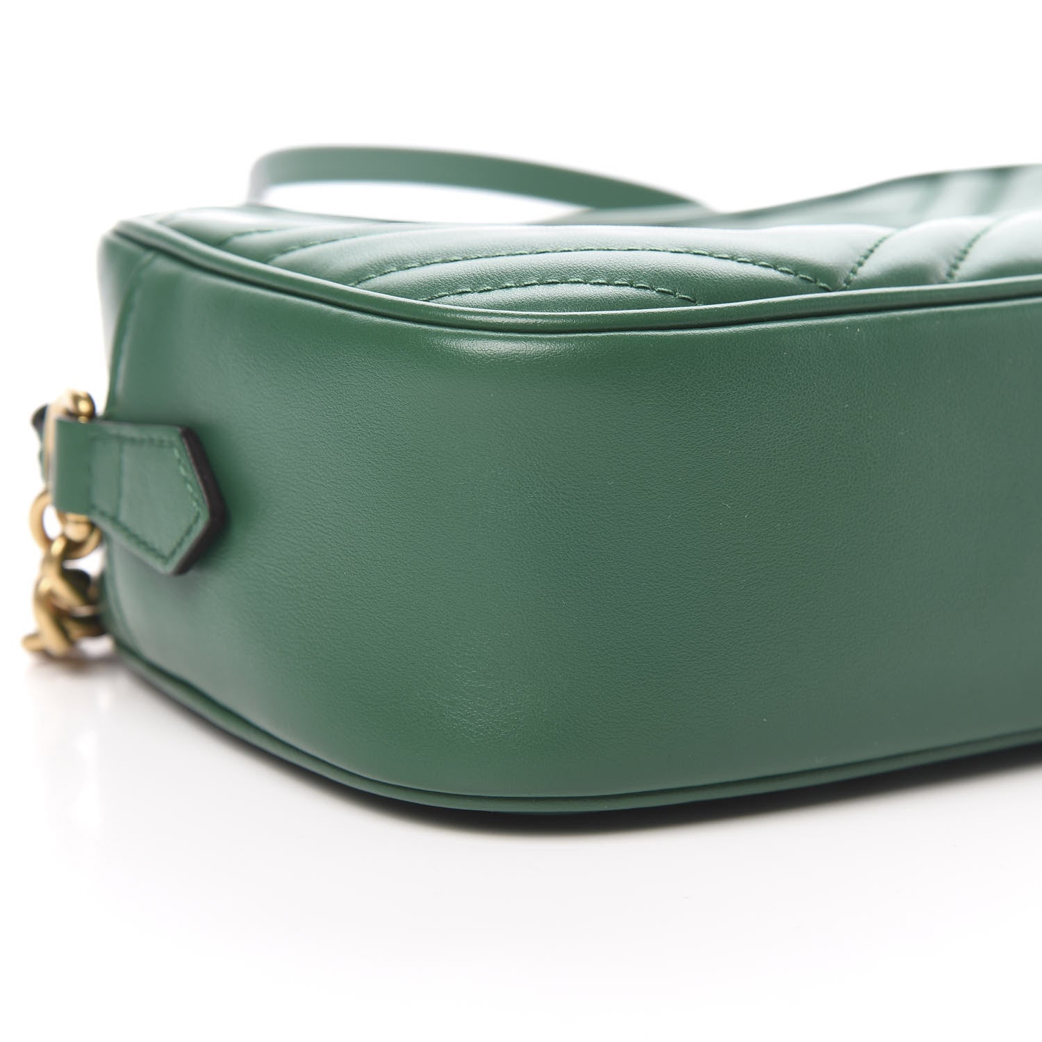 Gucci Calfskin Matelasse Small GG Marmont Chain Shoulder Bag Emerald Green 9 of 10