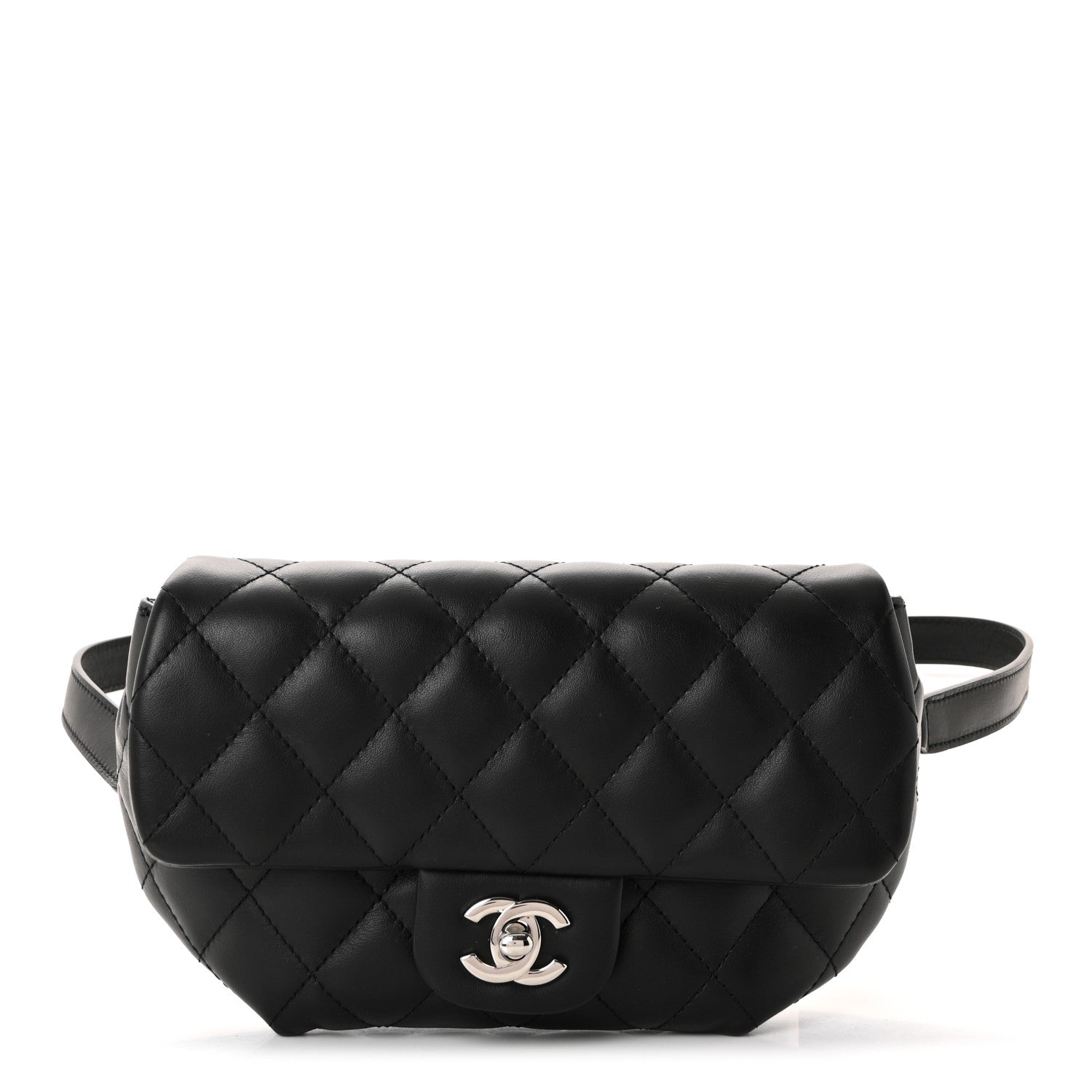 Chanel Calfskin Quilted CC Uniform Flap Belt Bag Black 1 of 10