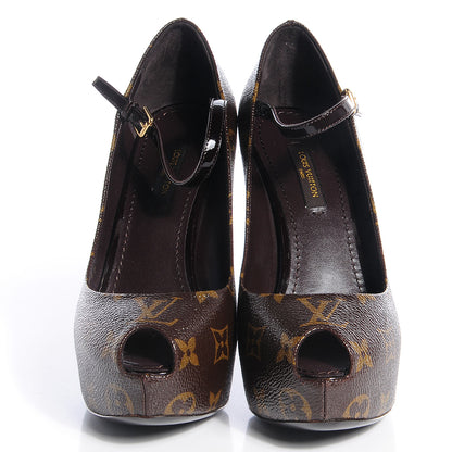 Louis Vuitton Patent Monogram Fetish Vanity Platform Pumps 35 2 of 8