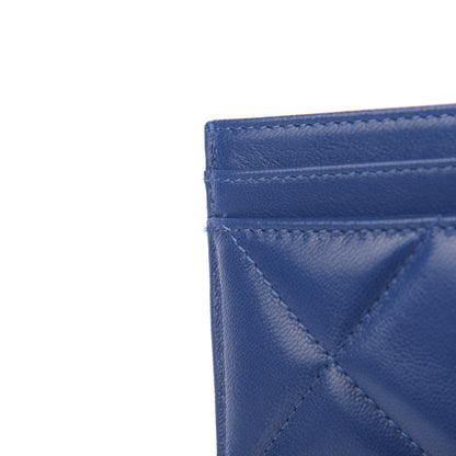 Chanel Shiny Goatskin Quilted 19 Card Holder Dark Blue 8 of 12