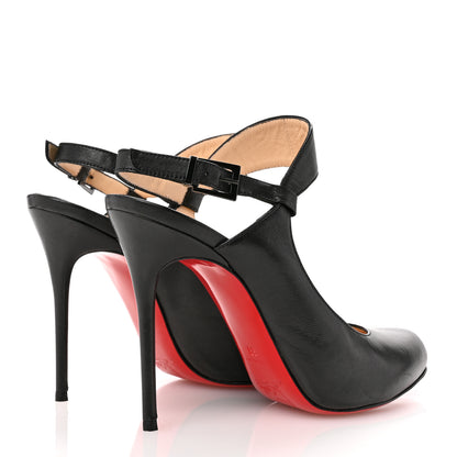 Christian Louboutin Nappa Hippique 100 Slingback Heels 38 Black 5 of 9