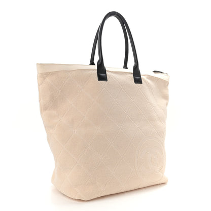 Chanel Terry Cotton CC Beach Tote Towel Set Beige Black 4 of 15