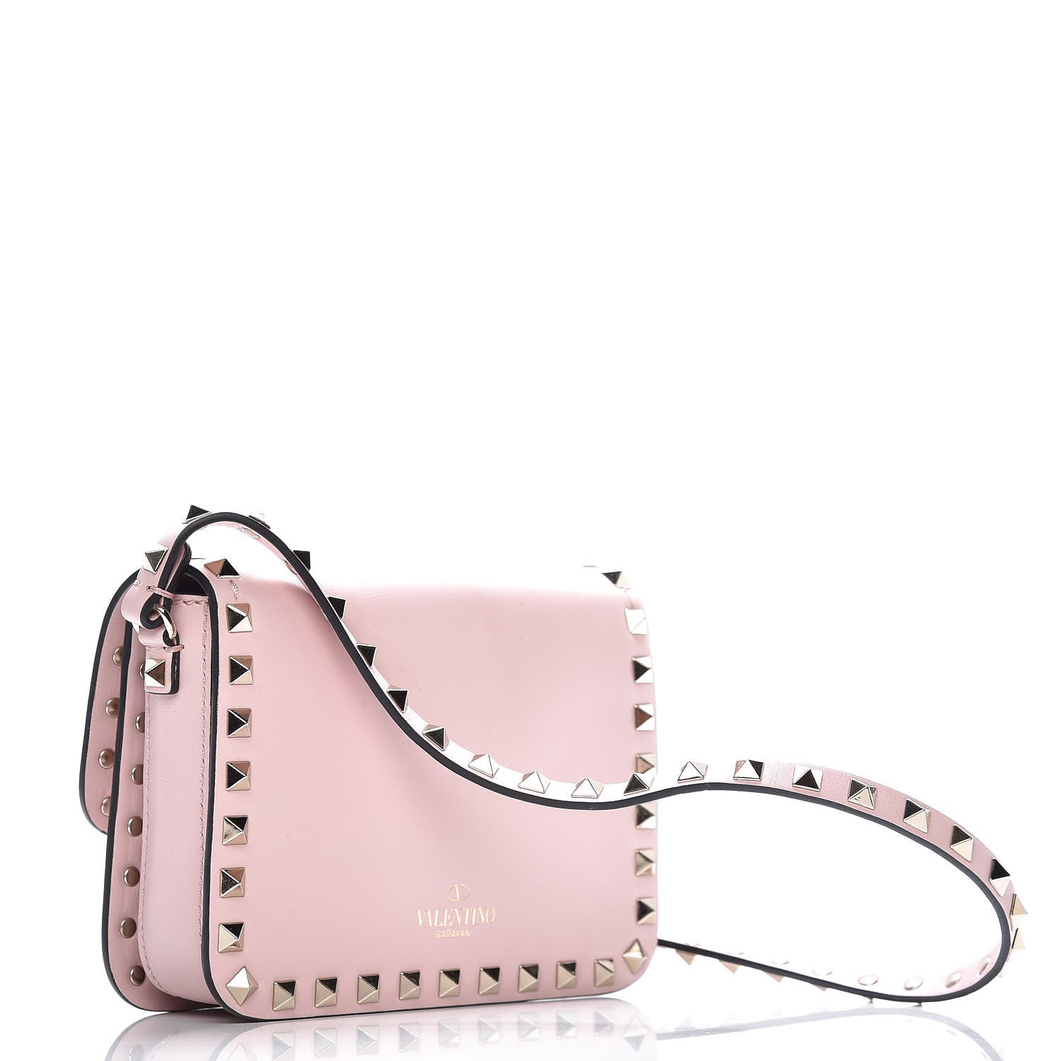 Valentino Garavani Vitello Rockstud Flap Crossbody Bag Water Rose 3 of 9
