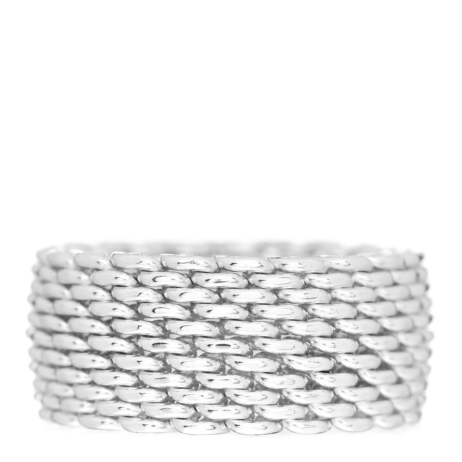 Tiffany Sterling Silver Somerset Mesh Ring 53 6.5 1 of 4