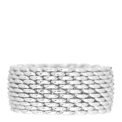 Tiffany Sterling Silver Somerset Mesh Ring 53 6.5 1 of 4