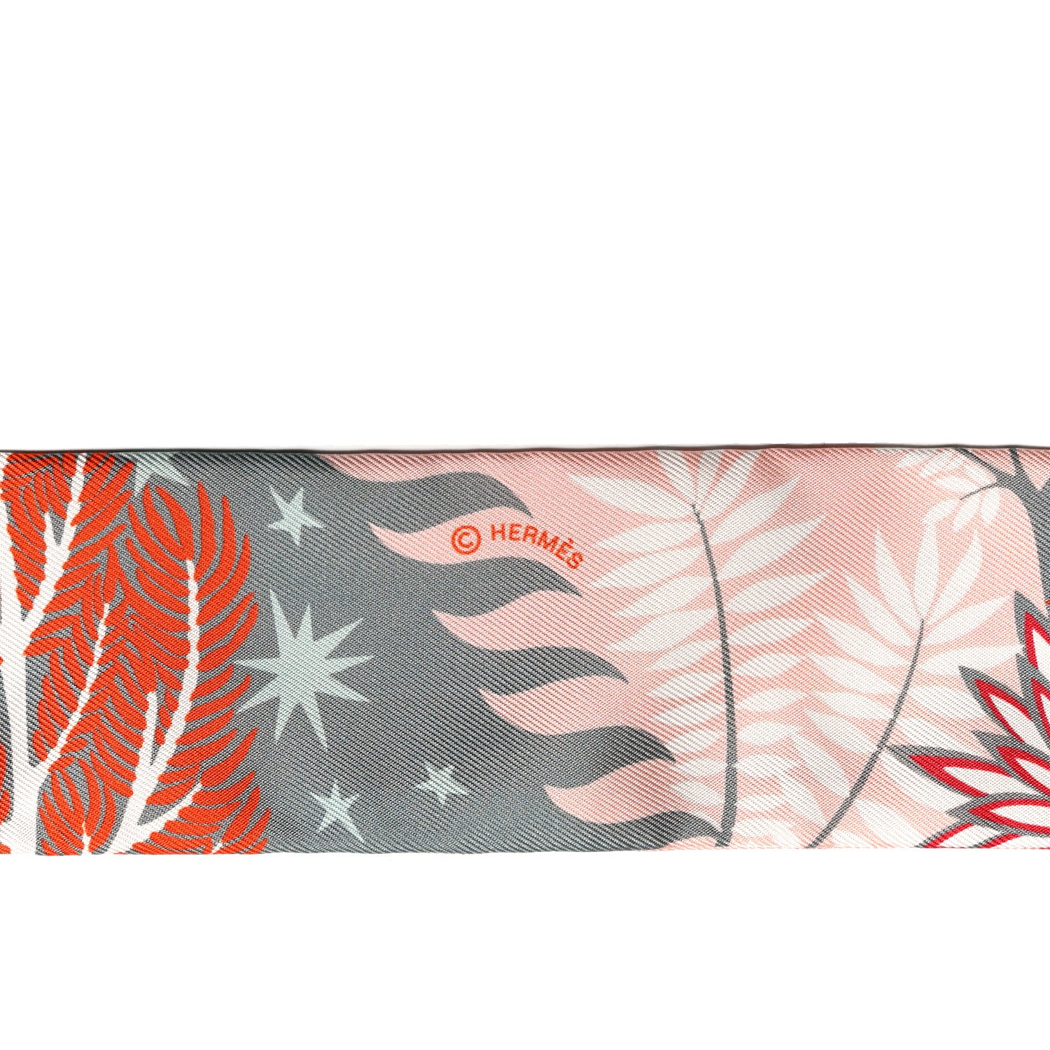 Hermes Silk Le Charme D Orphee Twilly Gris Acier Rose Poudre 3 of 4