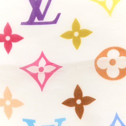 Louis Vuitton LV X TM Silk Cotton Monogram Multicolor Square Scarf 55 White 4 of 4