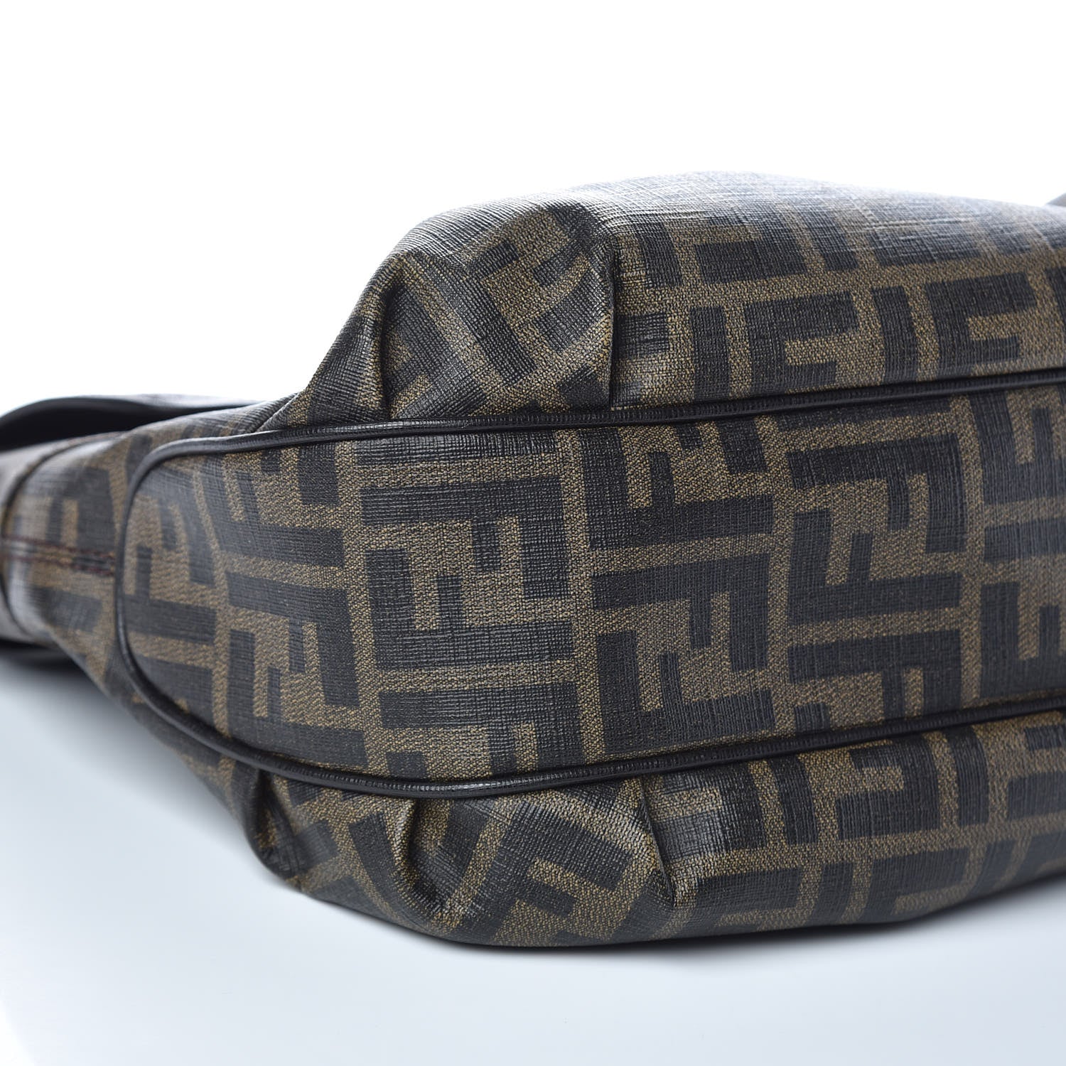 Fendi Zucca Spalmati Vitello Elite Tomorrow Shoulder Bag Tobacco Ebano 8 of 9