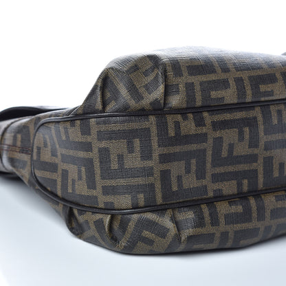 Fendi Zucca Spalmati Vitello Elite Tomorrow Shoulder Bag Tobacco Ebano 8 of 9