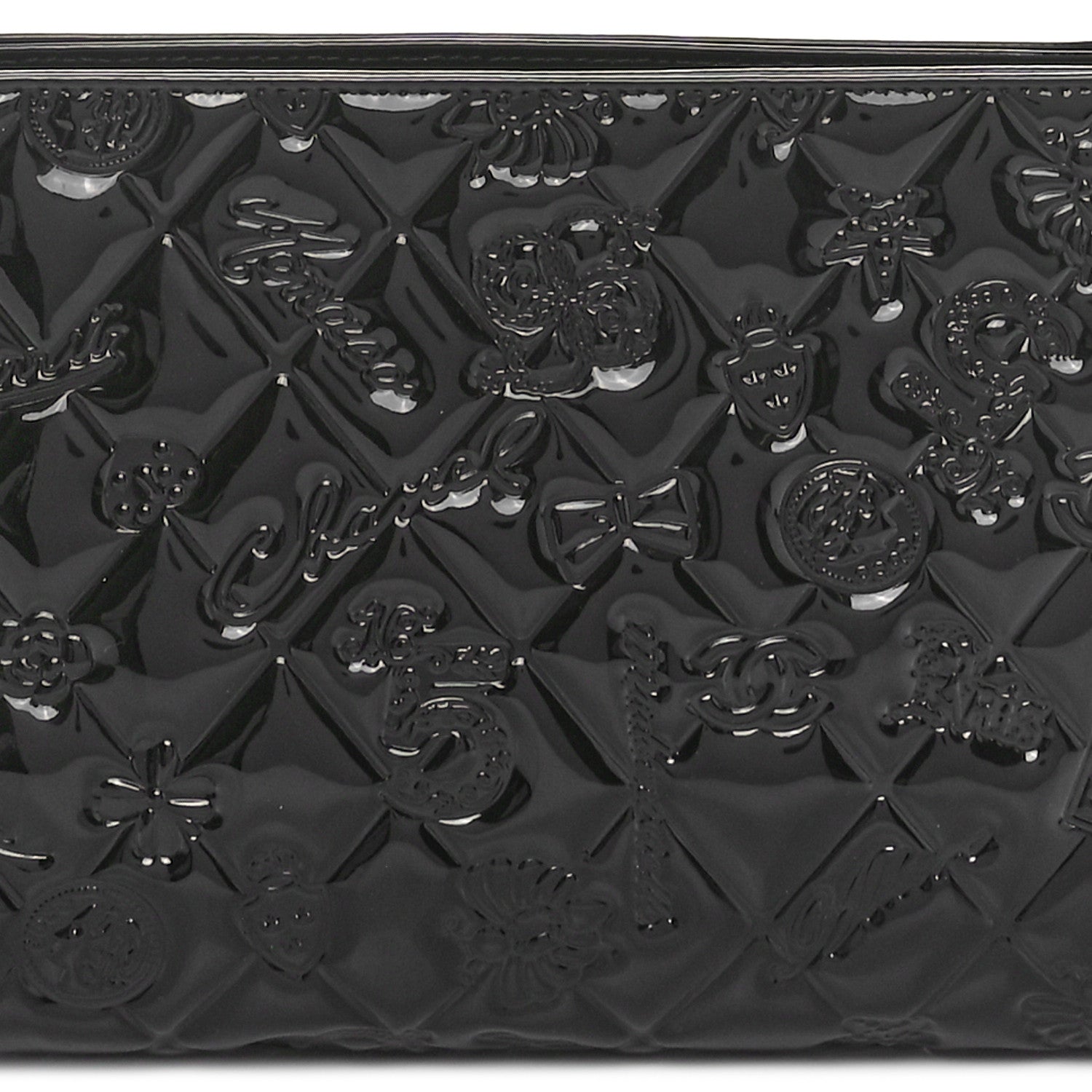 Chanel Patent Calfskin Lucky Symbols Pochette Black 8 of 11