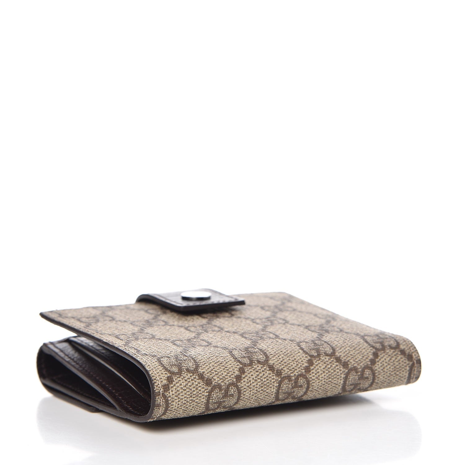 Gucci GG Plus Monogram Ladies GG French Flap Wallet Beige Ebony Cocoa 4 of 7