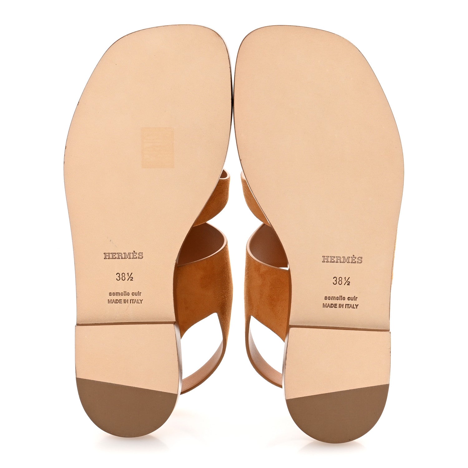 Hermes Suede Goatskin Karem Sandals 38.5 Naturel 6 of 10