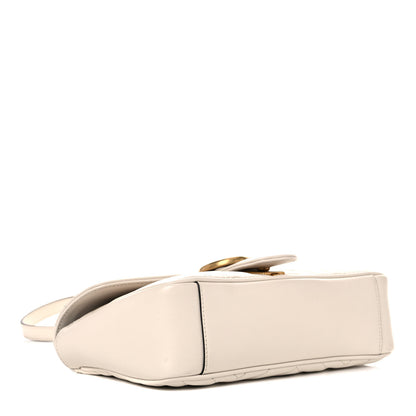 Gucci Calfskin Matelasse Small GG Marmont Shoulder Bag White 4 of 21