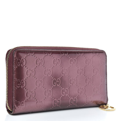 Gucci Shine Guccissima Margaux Calfskin Lovely Zip Around Wallet Scarlatto 3 of 11