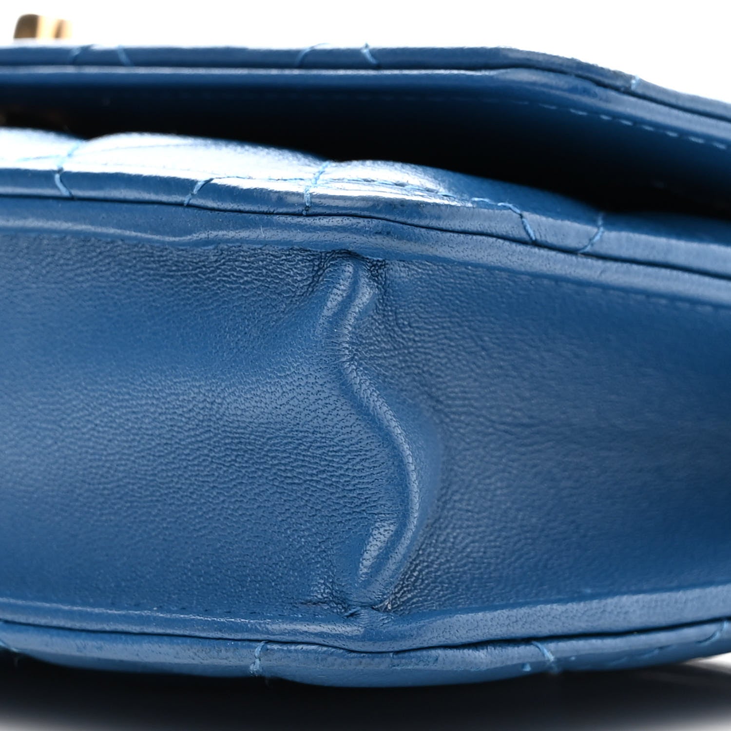 Chanel Lambskin Quilted CC Pearl Crush Wallet on Chain WOC Blue 12 of 16