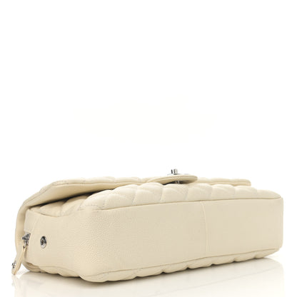 Chanel Caviar Quilted Jumbo Easy Flap Dark White 4 of 13
