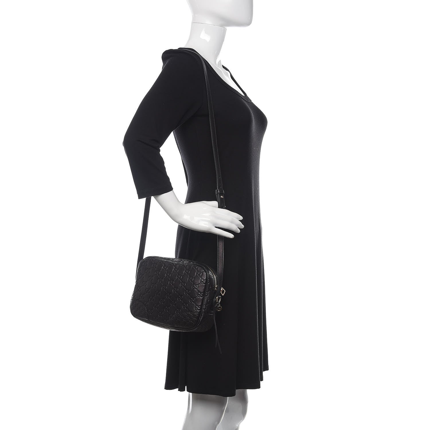Gucci Guccissima Mini Bree Messenger Bag Black 2 of 10