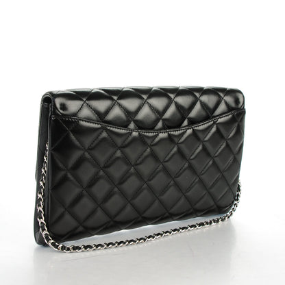 Chanel Lambskin Quilted Clutch With Chain Flap Black 3 of 7
