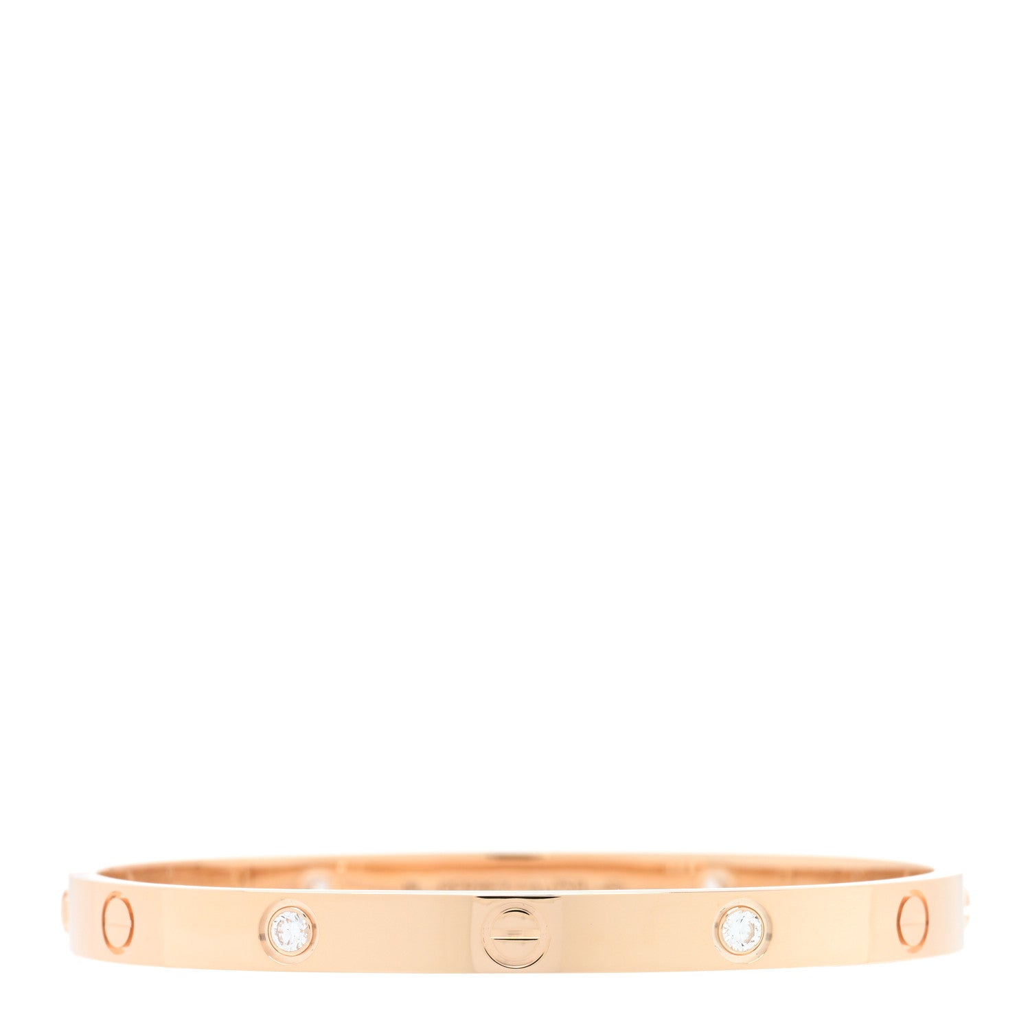 Cartier 18K Pink Gold 4 Diamond LOVE Bracelet 18 1 of 8