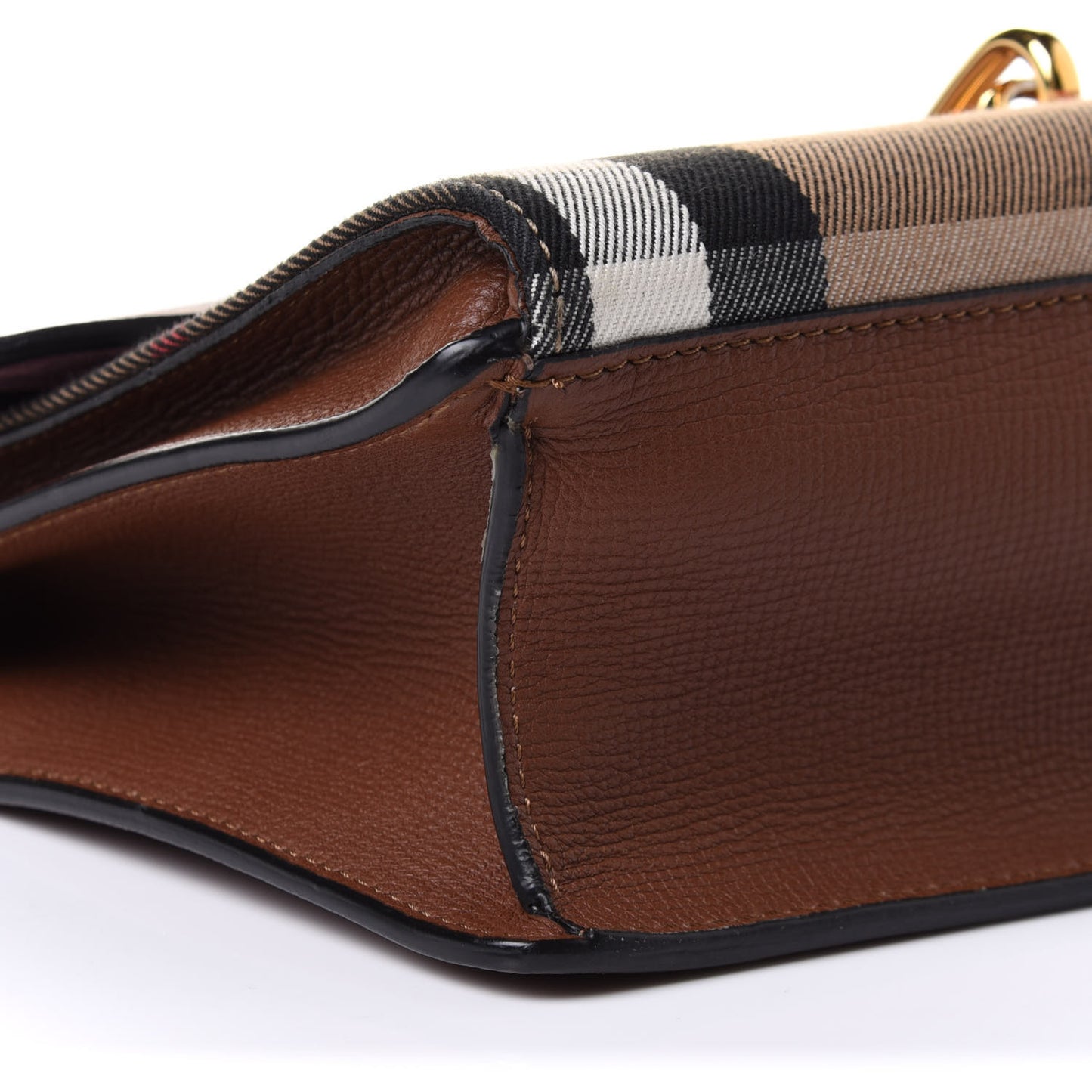 Derby Calfskin House Check Small Macken Crossbody Bag Tan