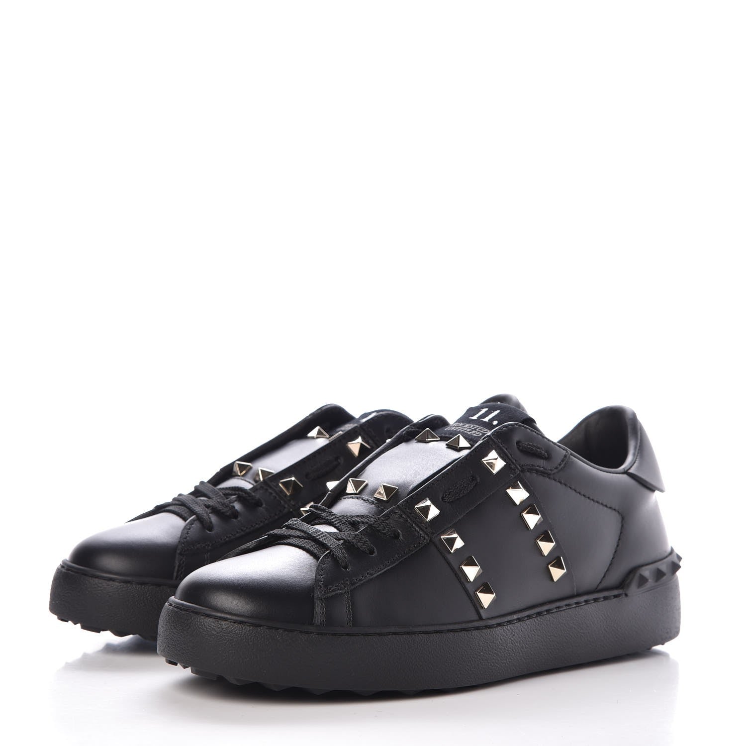 Valentino Garavani Calfskin Rockstud Untitled Open Sneakers 37 Black 2 of 9