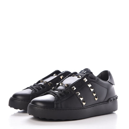 Valentino Garavani Calfskin Rockstud Untitled Open Sneakers 37 Black 2 of 9