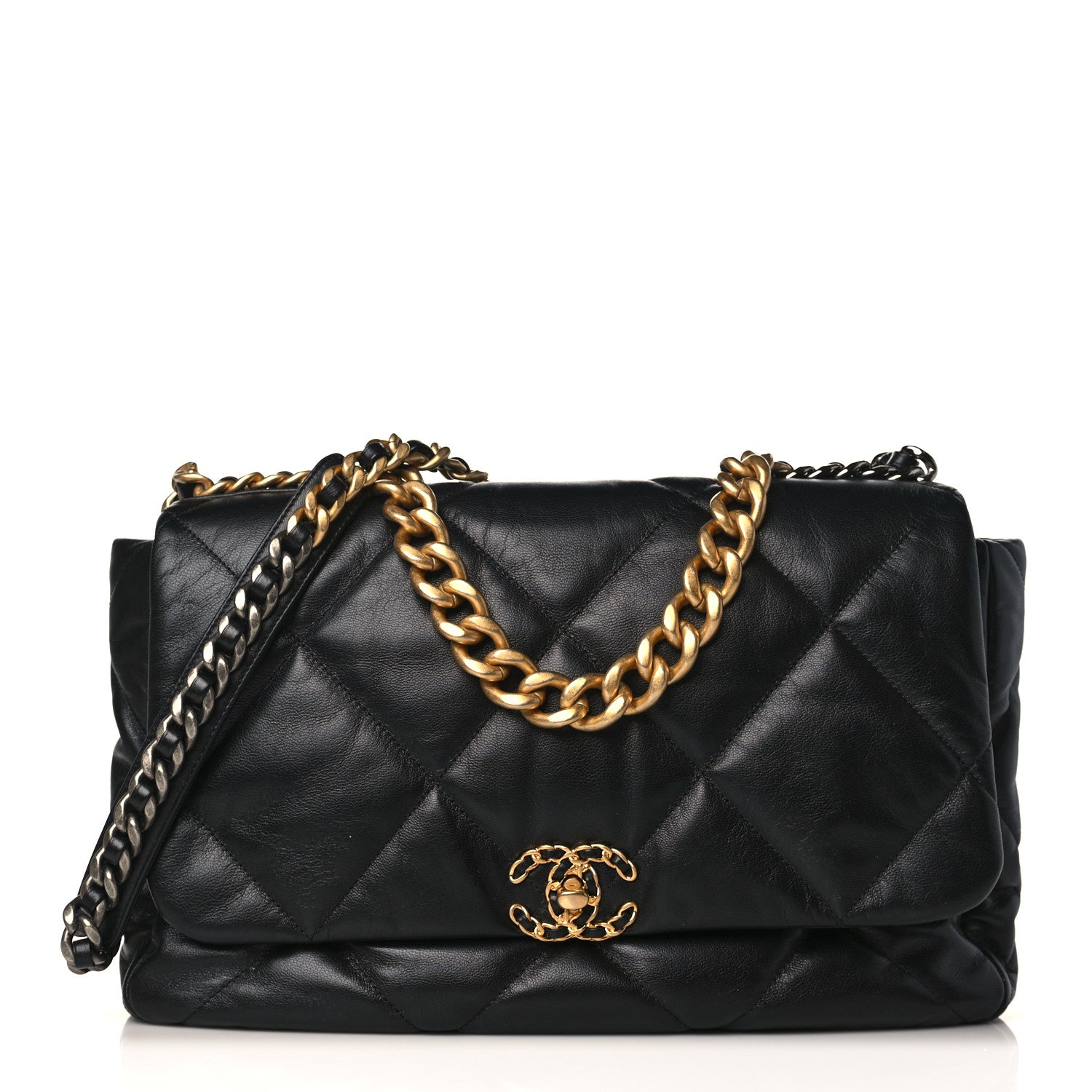 Chanel Goatskin Quilted Maxi Chanel 19 Flap Black 1 of 9