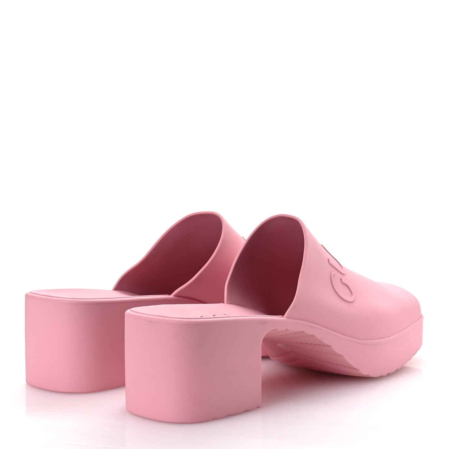 Rubber Gucci Logo Womens Platform 20/60mm Slide Sandals 41 Wild Rose
