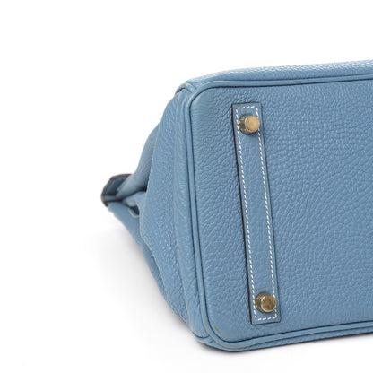 Hermes Taurillon Clemence Birkin 30 Blue Jean 7 of 10