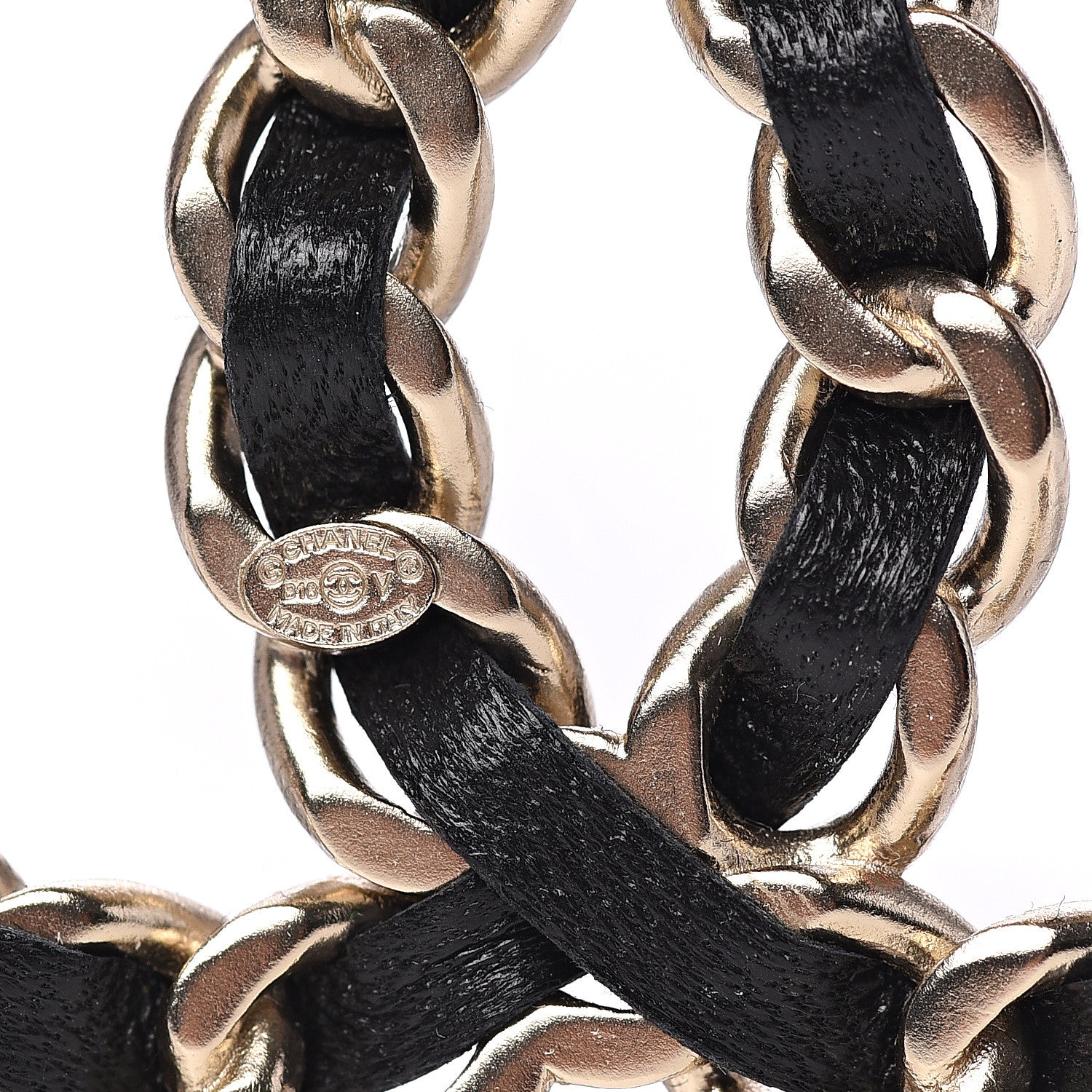 Chanel Lambskin Chain CC Brooch Black Gold 3 of 4