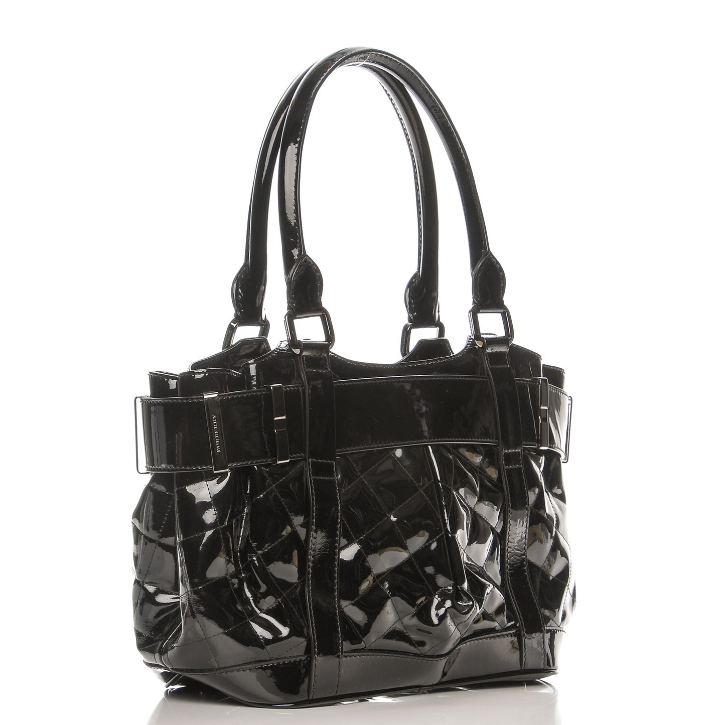 Patent Quilted Small Eastmore Landscape Tote Black