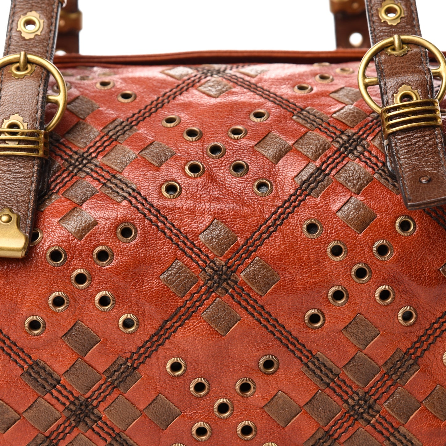 Goatskin Grommet Boston Orange