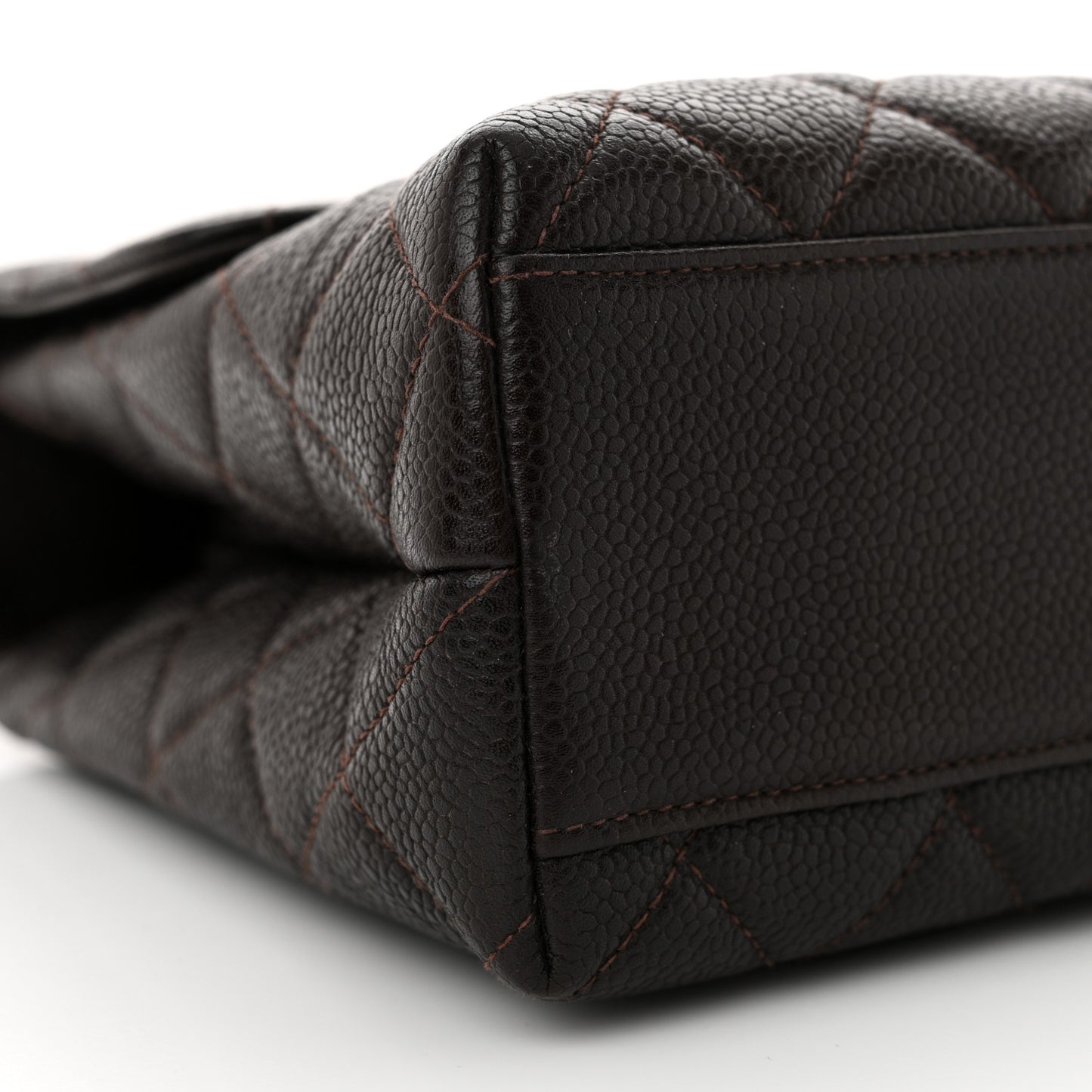 Caviar Quilted Medium Kelly Flap Brown