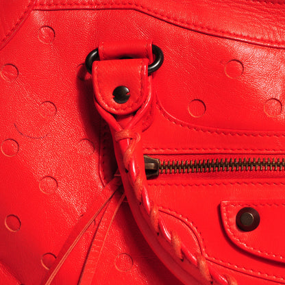 Balenciaga Perforated Lambskin Polka Dots City Orange Sanguine 5 of 13