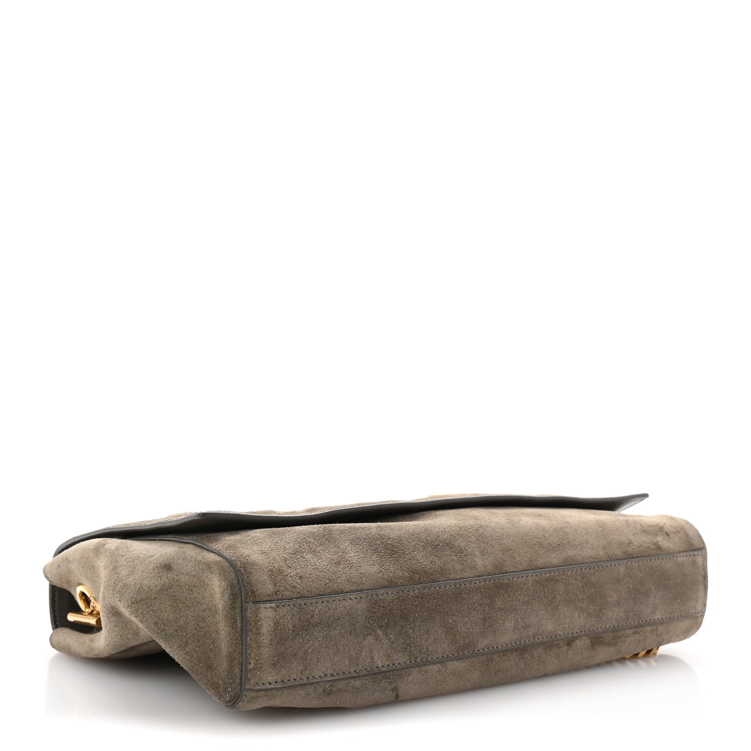 Saint Laurent Smooth Calfskin Suede Medium Reversible Monogram Kate Satchel Taupe 4 of 10