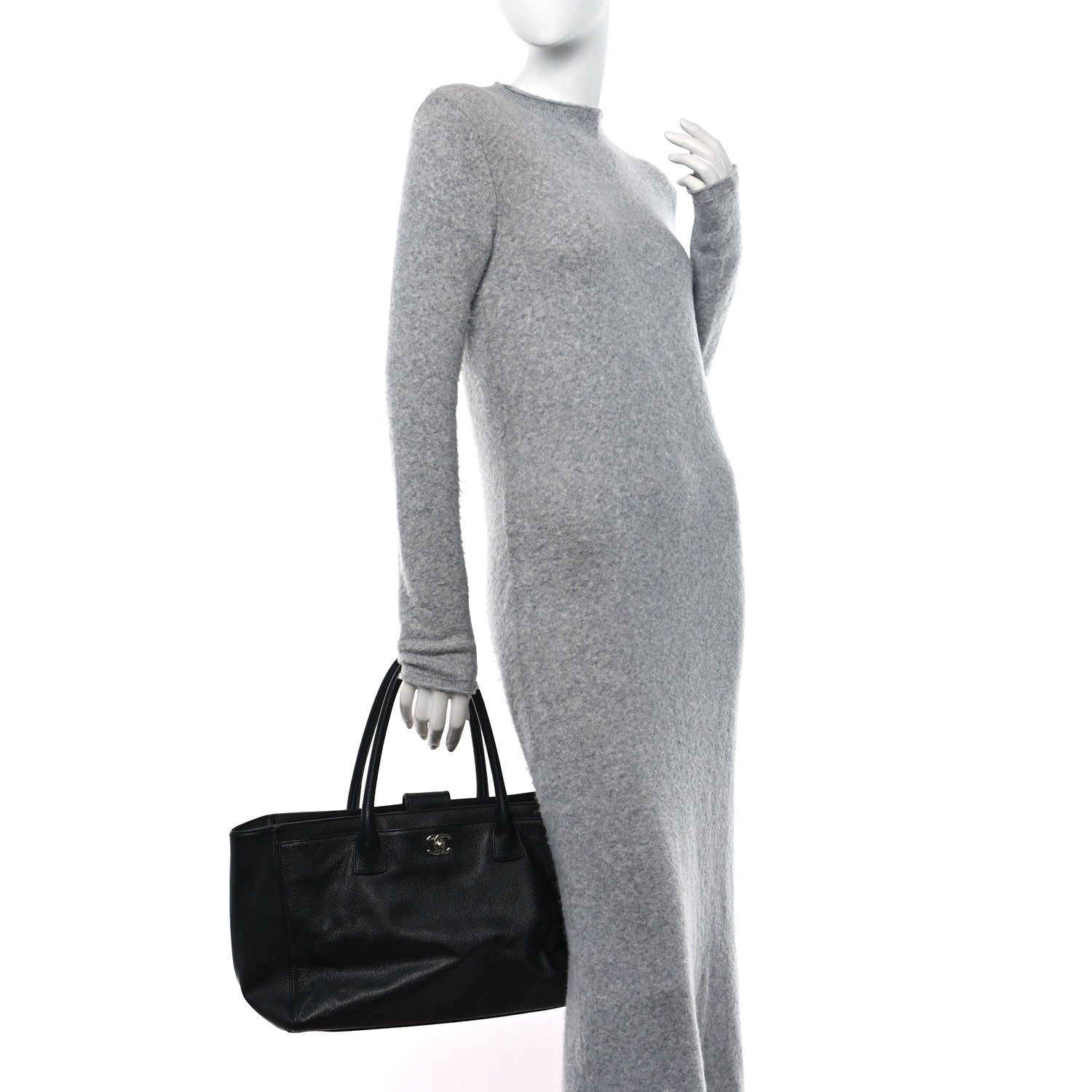 Chanel Calfskin Cerf Executive Shopper Tote Black 2 of 11