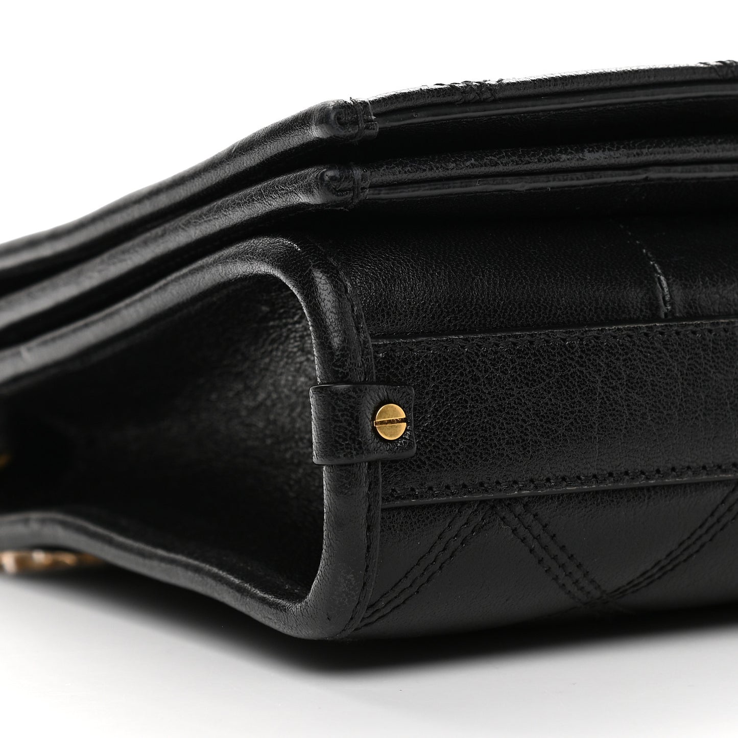 Lambskin Quilted Mini Becky Chain Bag Black
