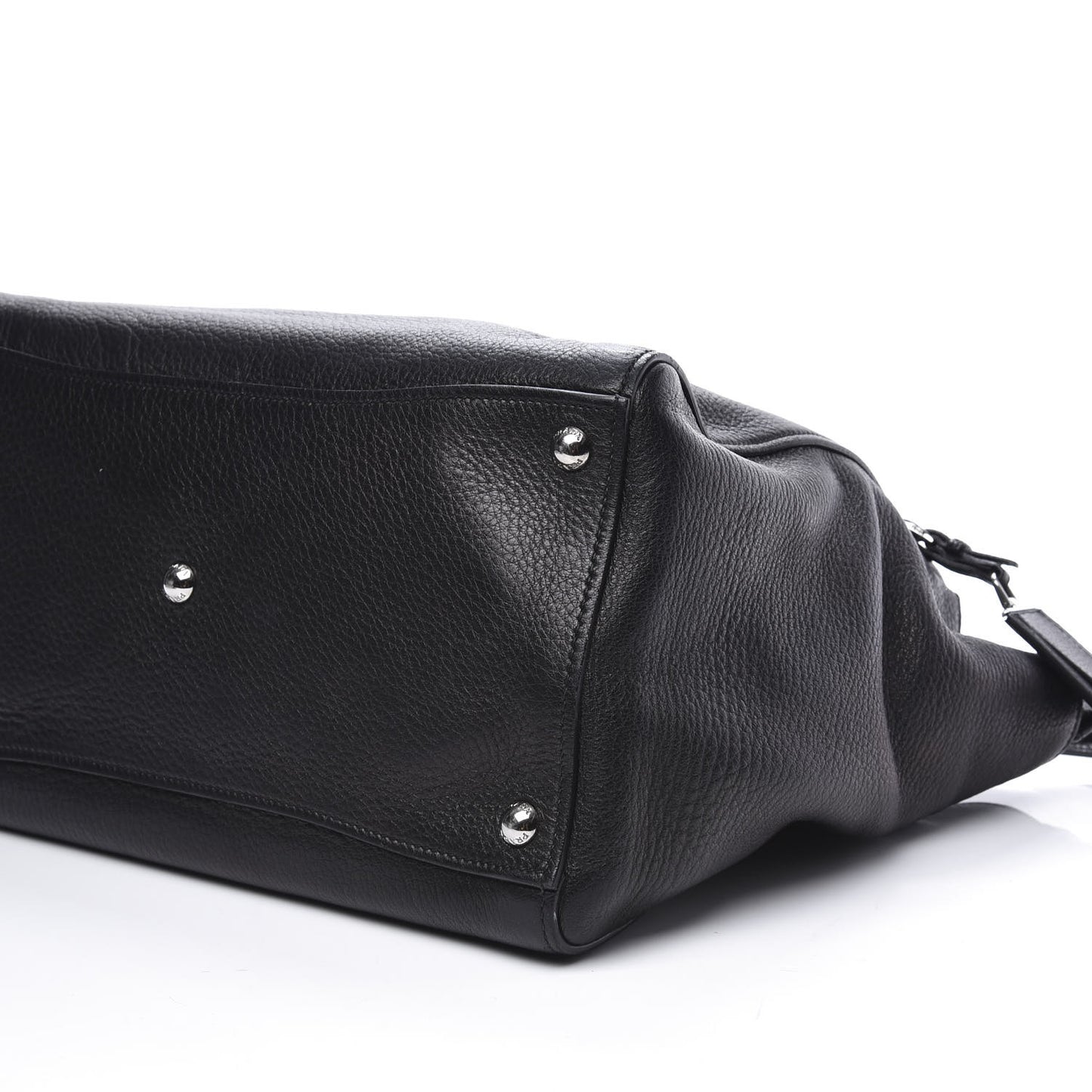 Vitello Daino Twin Pocket Tote Black