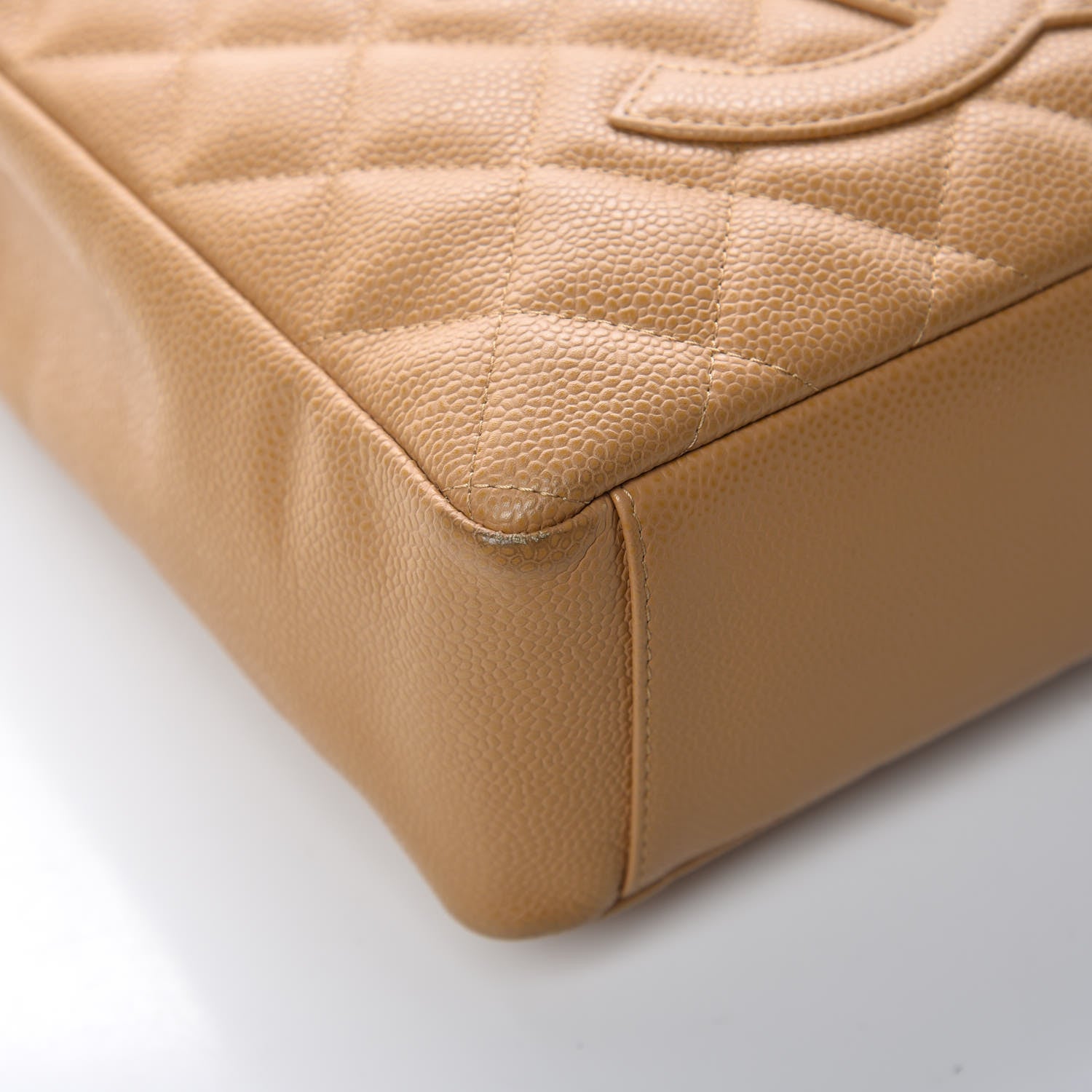 Chanel Caviar Quilted Petit Shopping Tote PST Dark Beige 10 of 13