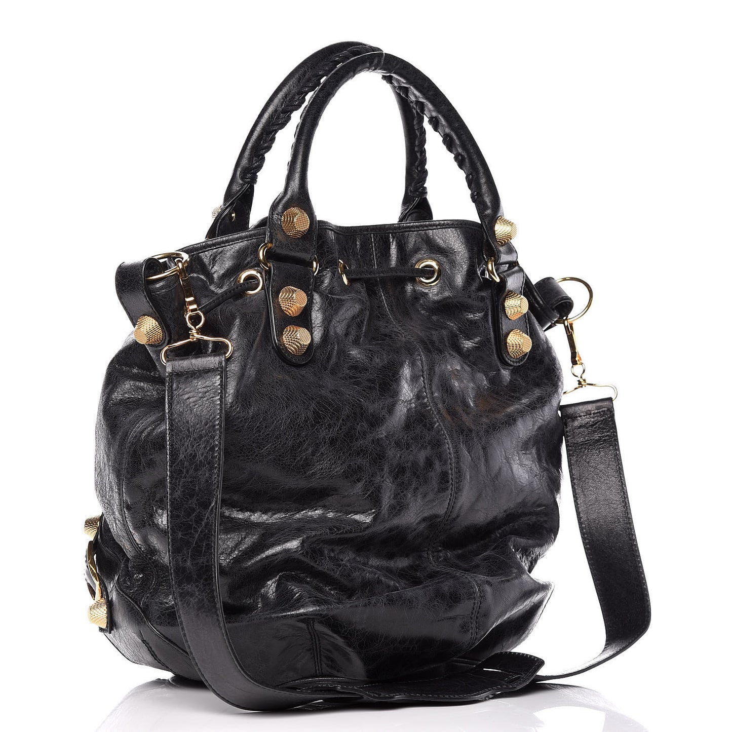 Agneau Giant 21 Gold Hardware Pompon Black