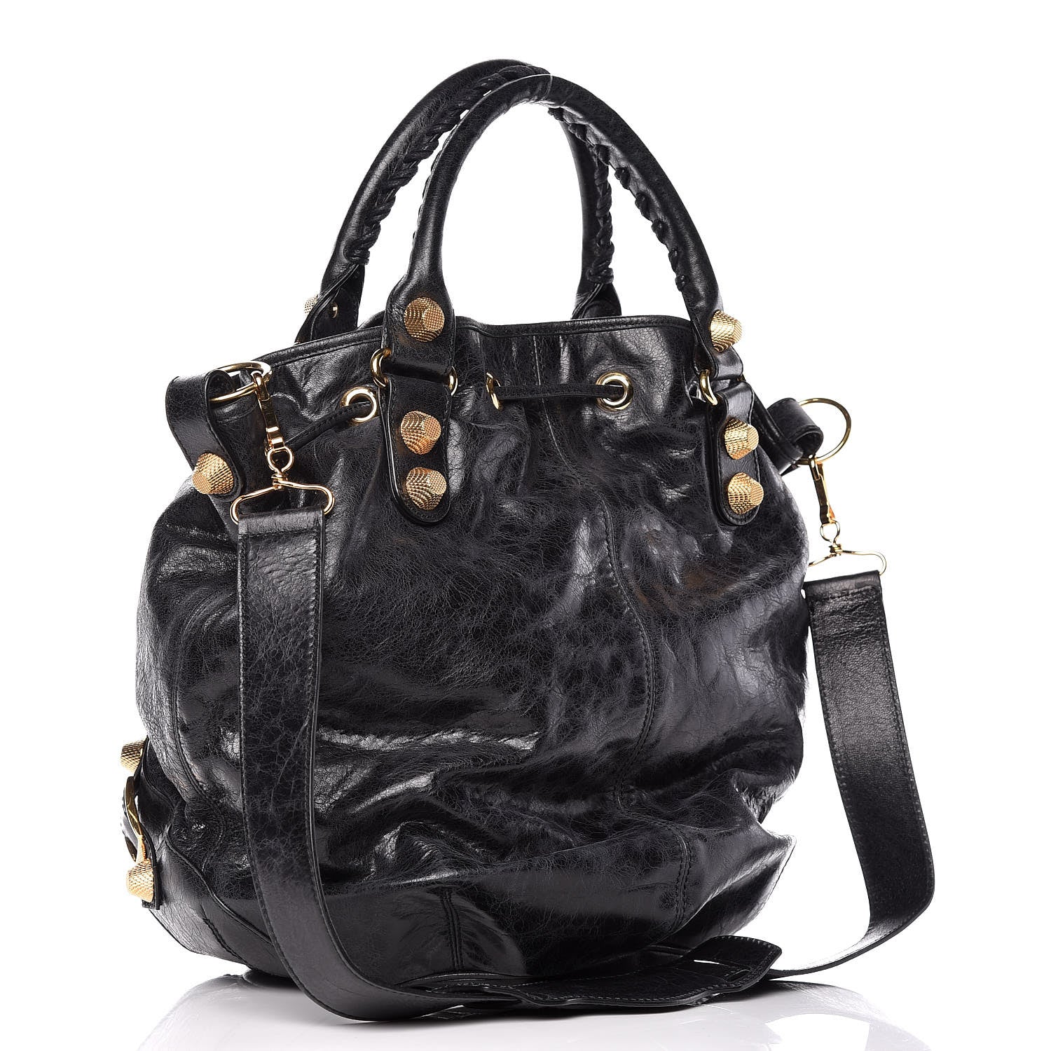 Balenciaga Agneau Giant 21 Gold Hardware Pompon Black 3 of 10
