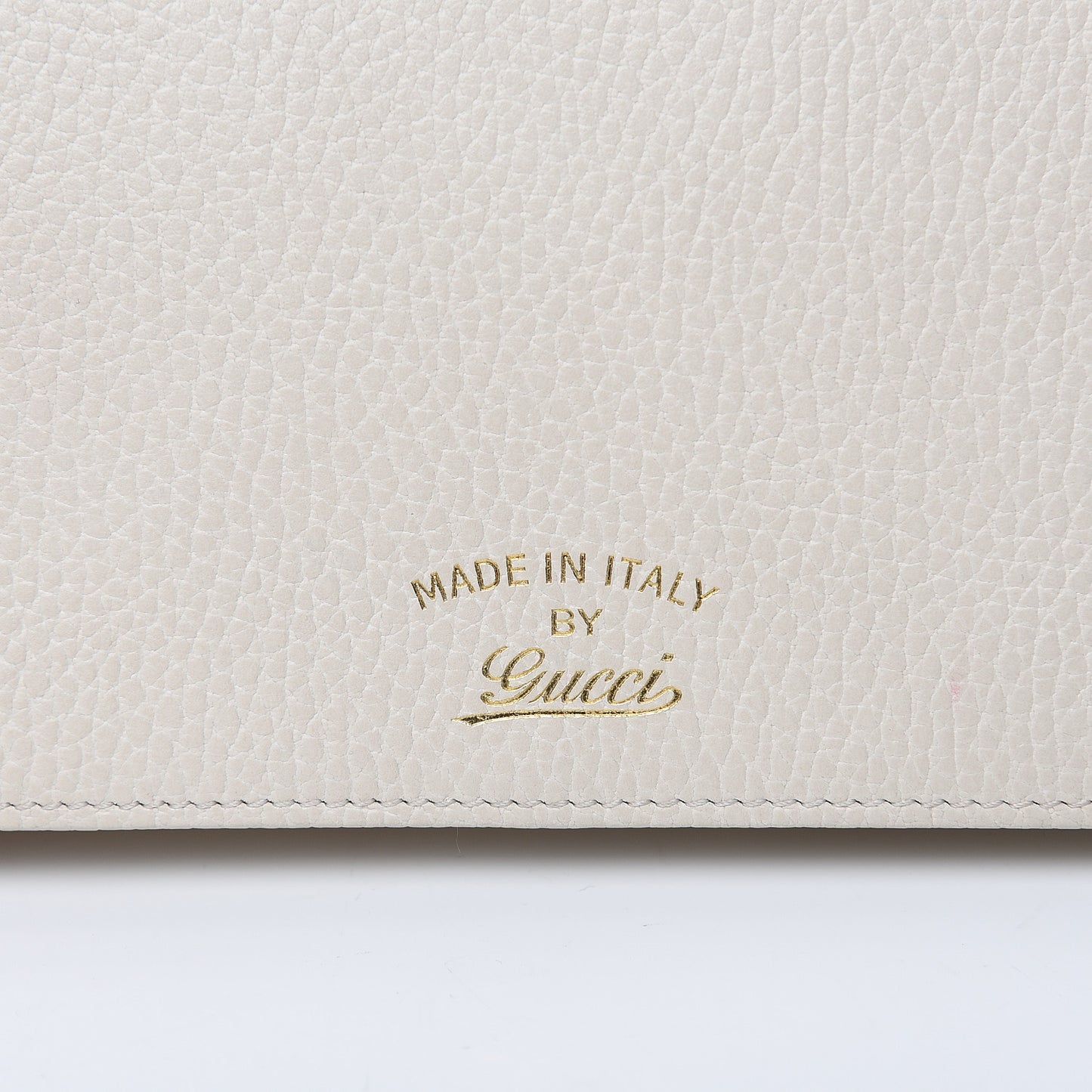 Dollar Calfskin Mini Swing Wallet Bag Mystic White