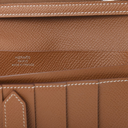 Hermes Epsom Bearn Gusset Wallet Gold 6 of 8